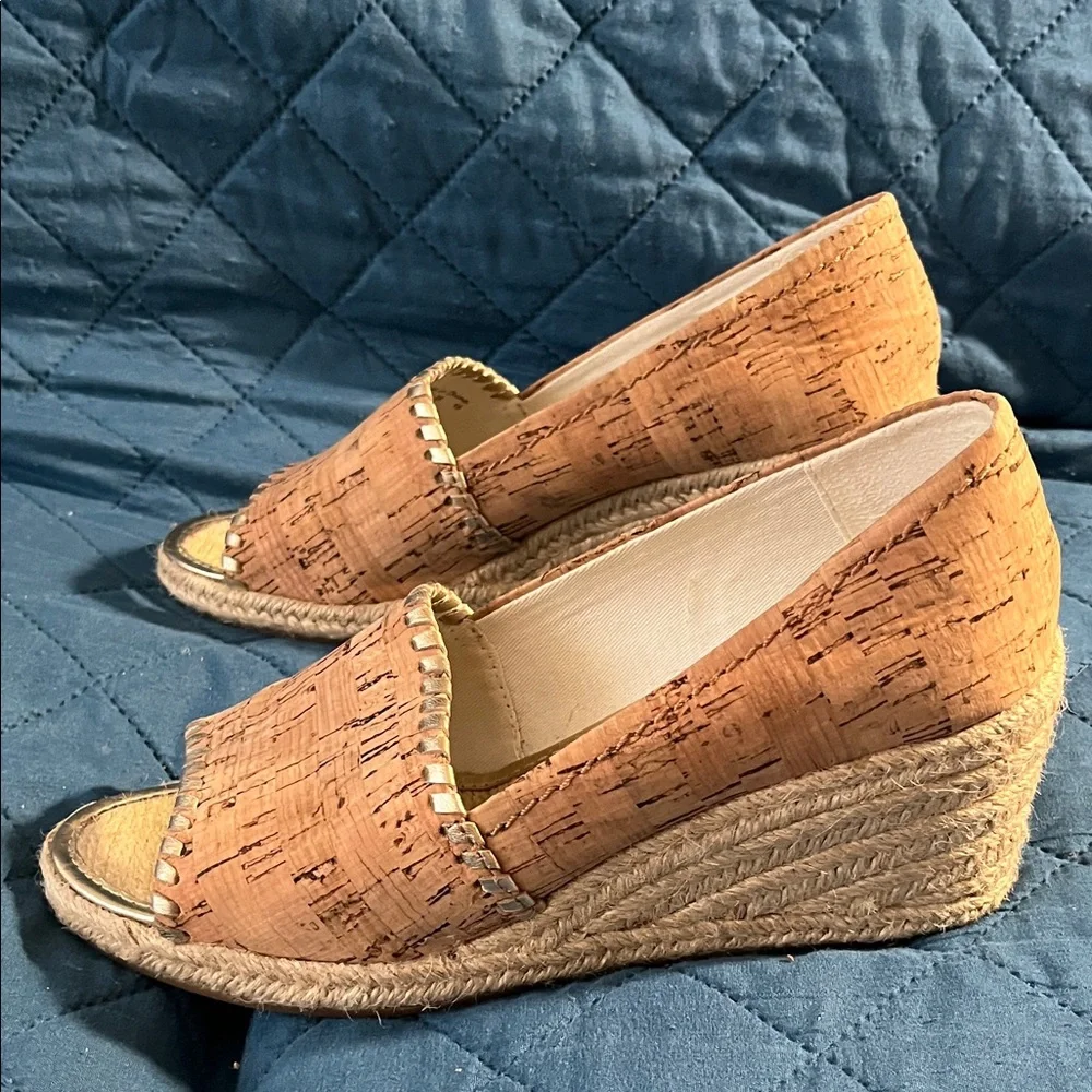 Jack Rogers Cork Espadrille Wedge Sandals in Natural